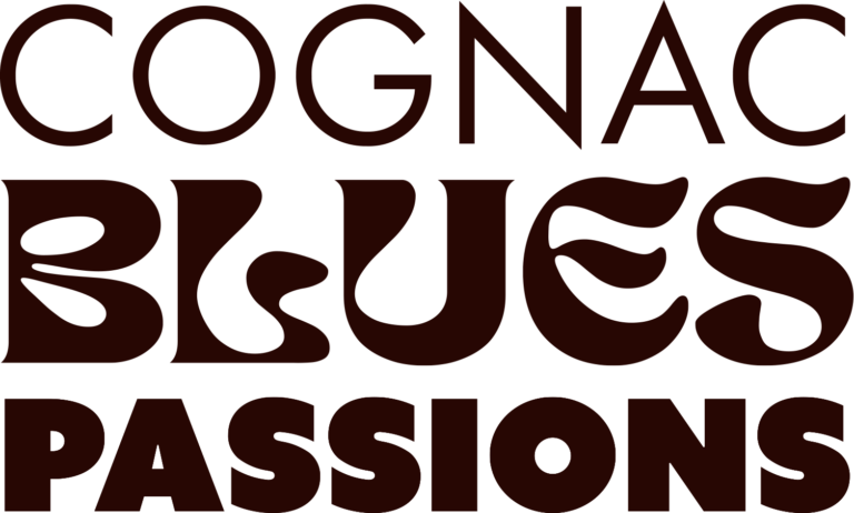 Cognac Blues Passions logo in dark red